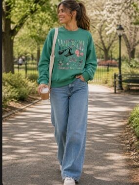 NEW Wicked Changed For Good Green Sweater Large